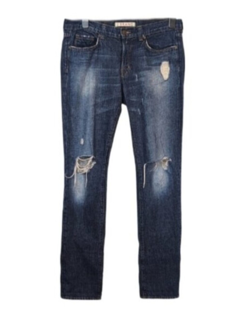 J Brand Slacker Pencil Leg Jeans Distressed Epic Dark Blue Wash Denim Womens 27